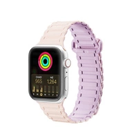 Dux Ducis Strap (Armor Version) pasek Apple Watch Ultra, SE, 9, 8, 7, 6, 5, 4, 3, 2, 1 (49, 45, 44, 42 mm) silikonowa magnetyczna opaska bransoleta różowo-fioletowy