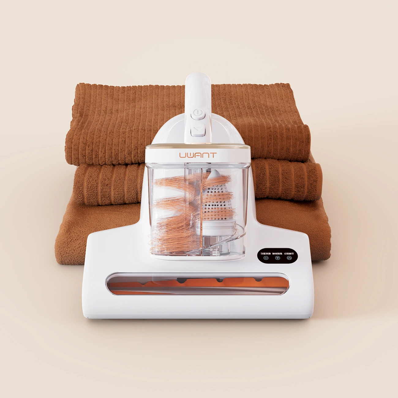 The cross-sectional visualization of the vacuum cleaner shows two separate chambers collecting dust and dirt.