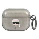 Etui Karl Lagerfeld Glitter Karl's Head na AirPods Pro - czarne