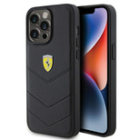 Ferrari Quilted Metal Logo-Hülle für iPhone 15 Pro Max – Schwarz