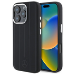 Mercedes MEHMP16L23SUVSK iPhone 16 Pro 6,3&quot; schwarz/schwarz Hardcase Silikon Vertical Tonal Stripes MagSafe