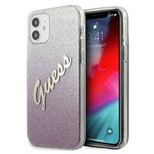 Guess GUHCP12SPCUGLSPI iPhone 12 mini 5.4&quot; pink/pink hardcase Glitter Gradient Script