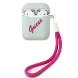 Guess GUACA2LSVSBF AirPods cover blue fuchsia/blue fuschia Silicone Vintage