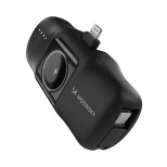 Mini powerbank Wozinsky WF16-YLS 5000mAh 15W Lightning z wbudowanym kablem USB-C i ładowarką do Apple Watch - czarny