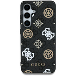 Guess 4G Printed Colored Peony Pattern MagSafe Case for Samsung Galaxy S25 Ultra Black