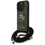 Etui Guess 4G Big Logo Cord Stap Crossbody do iPhone 16 Pro brązowy