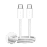 Kabel Puro Fabrik 60W w oplocie USB-C - USB-C 3m - biały