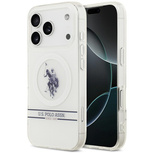 US Polo DH und Bottom Stripe Logo MagSafe Case für iPhone 17 Pro – Weiß