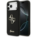 Etui Guess Silicone Big 4G Script na iPhone 17 Pro Max - czarne