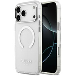 Etui Guess Metal Outline MagSafe do iPhone 17 Pro Max - srebrne