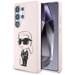 Karl Lagerfeld Silikon Graffiti Ikonik Gedrucktes Logo MagSafe Hülle für Samsung Galaxy S25 Ultra - Rosa