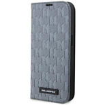 Karl Lagerfeld KLBKP14LSAKLHPG iPhone 14 Pro 6.1" bookcase silver/silver Saffiano Monogram