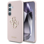 Guess Silicone Big 4G Logo Bottom Script Case for Samsung Galaxy S25 - Pink