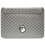 Karl Lagerfeld Saffiano Monogram Choupette-Hülle für einen 14-Zoll-Laptop – Silber