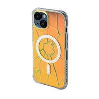Etui silikonowe MagSafe Kingxbar PQY Crack Series do iPhone 15 - holograficzne