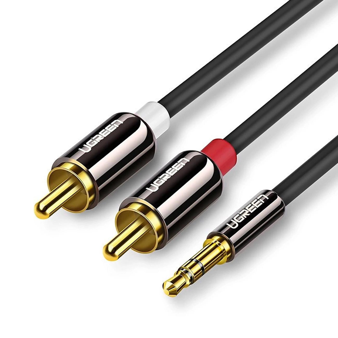 Ugreen AV116 audio kábel 3.5mm jack (apa) / 2RCA (apa) 1m - fekete