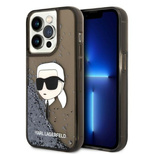 Karl Lagerfeld KLHCP14LLNKHCK iPhone 14 Pro 6,1&quot; schwarz/schwarzes Hardcase Glitzer Karl Head