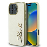 Karl Lagerfeld Metal Signature iPhone 16 Pro Case - Gold