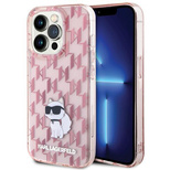 Karl Lagerfeld Monogram Choupette Hülle für iPhone 15 Pro – Rosa