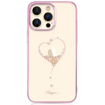 Etui silikonowe z kryształami Swarovski Kingxbar Wish Series do iPhone 14 Pro Max - różowe