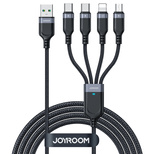 Joyroom Multi-Use Series S-A18 4in1 USB-A - USB-C / USB-C / Lightning / micro USB cable 1.2m - black