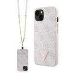 Etui Guess Crossbody 4G Metal Logo na iPhone 14 - różowe