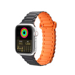 Dux Ducis Strap (Armor Version) Armband Apple Watch Ultra, SE, 9, 8, 7, 6, 5, 4, 3, 2, 1 (49, 45, 44, 42 mm) Silikon Magnetband Armband Schwarz/Orange