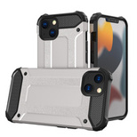 Hybrid Armor robuste TPU/PC Panzer Handyhülle Hard Case für iPhone 13 mini silber