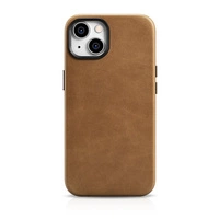 iCarer Oil Wax Premium Leather Case skórzane etui iPhone 14 Plus magnetyczne z MagSafe brązowy (WMI14220703-TN)