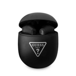 Guess GUTWST82TRK TWS Bluetooth-Kopfhörer + Dockingstation schwarz/schwarzes Dreieck-Logo