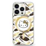 Etui Hello Kitty IML Golden Leaves MagSafe na iPhone 16 Pro Max - białe