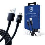 3mk Hyperkabel USB-A / Micro-USB 5V 2,4A 1,2m - Schwarz