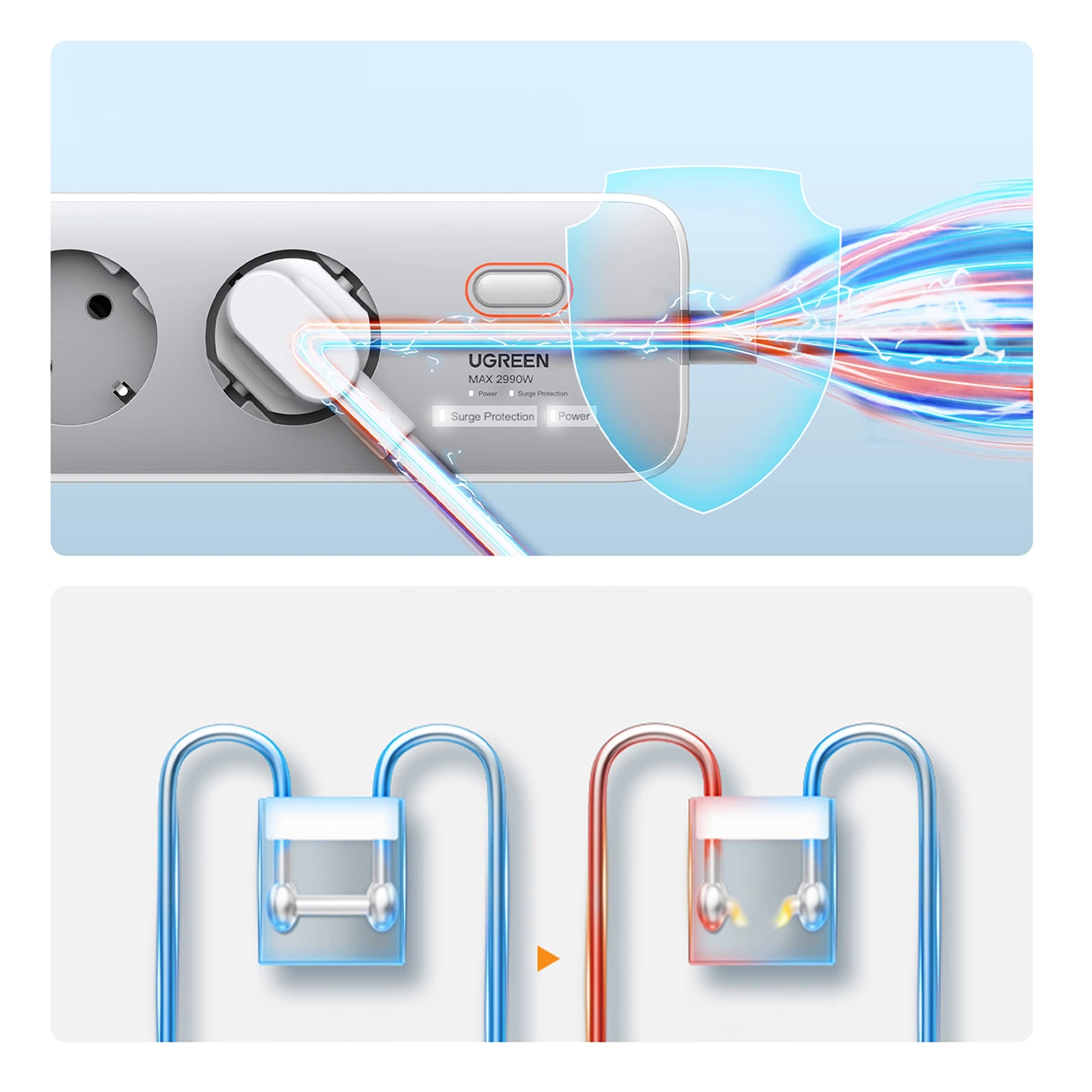 Visualization of safe current conduction inside the Ugreen CD286 Extension Cable