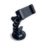 Suction Cup Holder for GoPro, DJI, Insta360, SJCam, Eken + Smartphone Adapter - Black