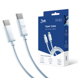 3mk Hyper Cable USB-C / USB-C 100W 2m - white