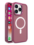 Magnetic Color Matte Case for iPhone 15 Pro - Burgundy