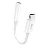 Adapter audio Dudao L16C Pro USB-C do mini jack 3.5 mm - biały