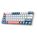 Machenike K500-B61 Kabelgebundene mechanische Gaming-Tastatur mit Hintergrundbeleuchtung, rote Schalter - Weiß und Blau