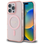 Guess IML Glitter Circle MagSafe case for iPhone 16 Pro Max - pink