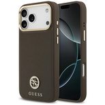 Guess Grained Strass Logo MagSafe Case for iPhone 17 Pro Max - Brown