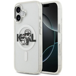 Karl Lagerfeld IML Glitter Karl &amp; Choupette Sketch Logo MagSafe iPhone 17 Case - Clear