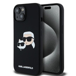 Karl Lagerfeld Silikon Karl&amp;Choupette MagSafe Hülle für iPhone 15 / 14 / 13 – Schwarz