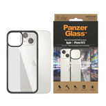 PanzerGlass ClearCase antibakterielle Hülle für iPhone 14 / 15 / 13 – transparent und schwarz