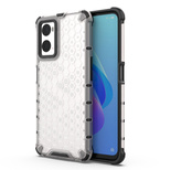 Gepanzerte Wabenhülle mit Gelrahmen Oppo A76 / Oppo A36 / Realme 9i transparent
