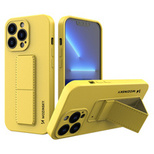Wozinsky Kickstand Case silicone case with stand iPhone 13 yellow