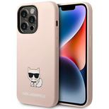 Etui Karl Lagerfeld Silicone Choupette Body na iPhone 14 Pro - jasnoróżowe