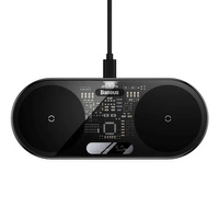 Baseus Digital LED Display podwójna ładowarka bezprzewodowa z cyfrowym wyświetlaczem 20W czarny (WXSX010101)