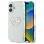 Guess IML Heart Case for iPhone 16 plus - Transparent