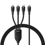 Baseus Flash Series 3 100W 3in1 USB-C Cable - 3xUSB-C 1.5m - Black