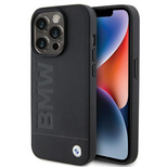 BMW Leder Hot Stamp iPhone 15 Pro Max Hülle - Schwarz